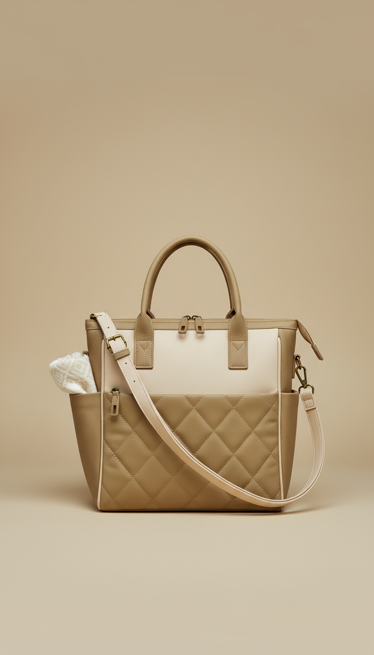 Vegan leather diaper tote