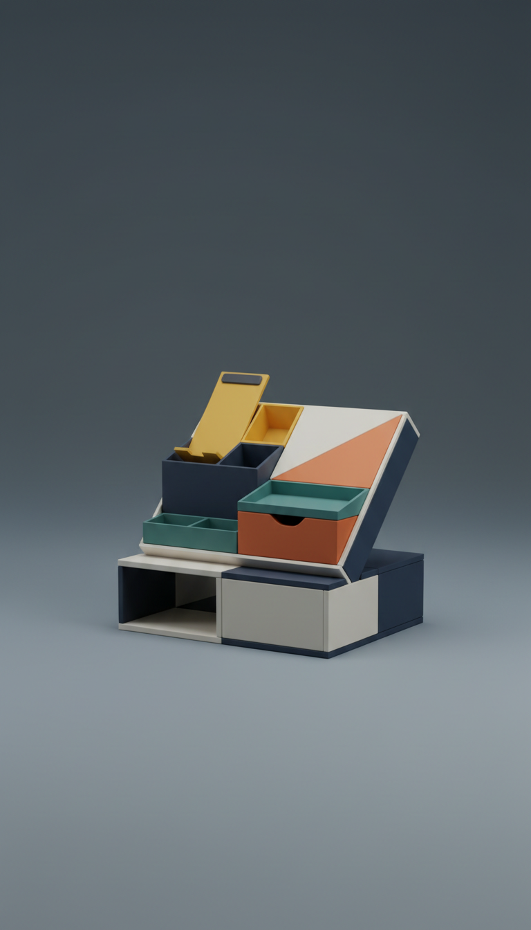 Foldable Desk Organizer with Snap Panels